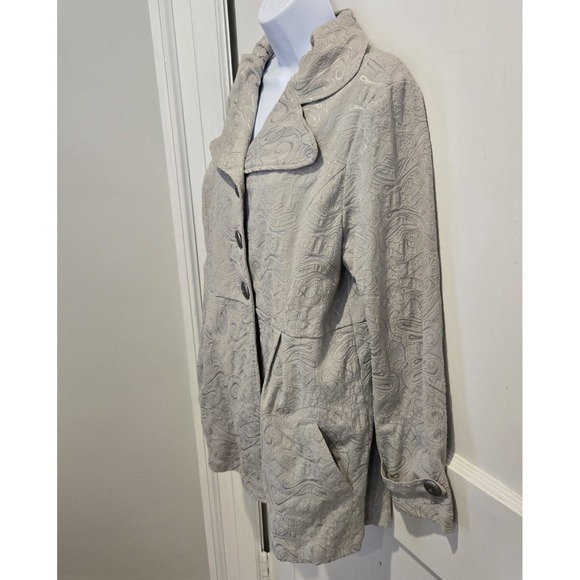 Toffee Apple Women's Jacket Button Up Lapel Dressy Textured Tapestry  Large - Picture 3 of 11